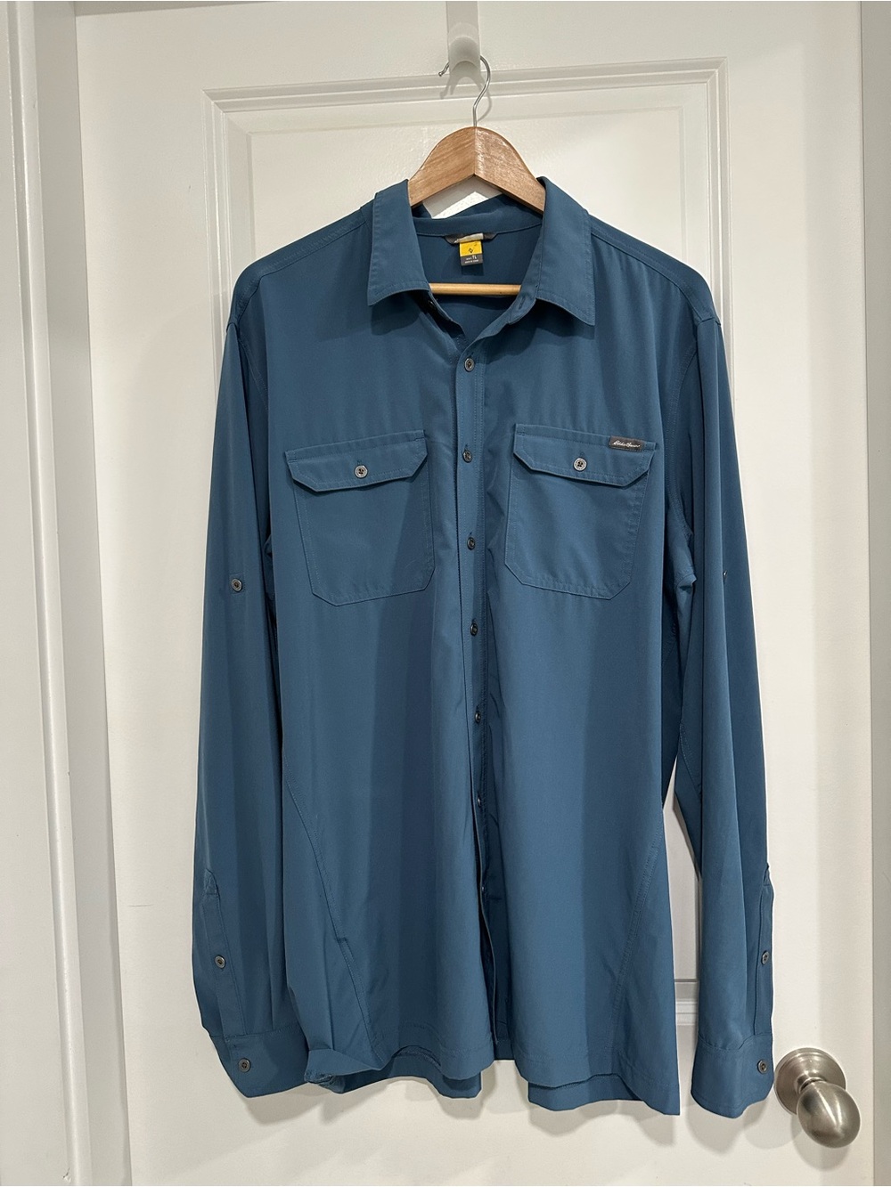Eddie Bauer Men's Long Sleeve Button Down Shirt Quick Dry Travel Men’s XL